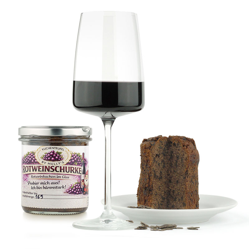 Rotweinkuchen im Glas 